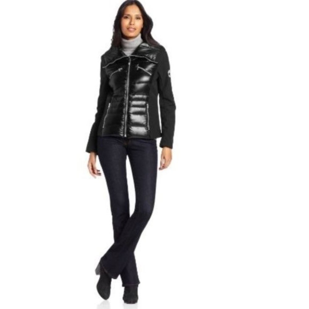 Halifax Traders Mixed Media Front Zip Jacket With… - image 1